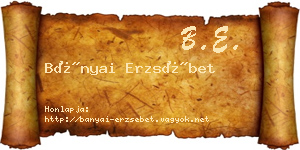 Bányai Erzsébet névjegykártya