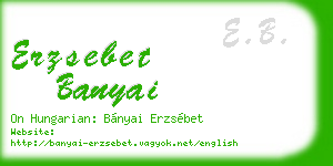 erzsebet banyai business card
