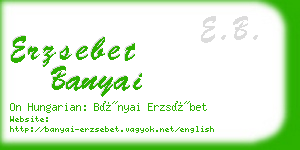 erzsebet banyai business card